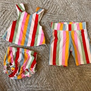 Maisonette Bizz x Siss biker shorts 4y and baby outfit 0-3mos